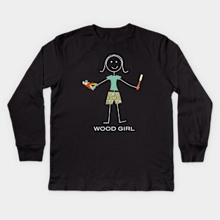 Funny Womens Woodworking design Kids Long Sleeve T-Shirt